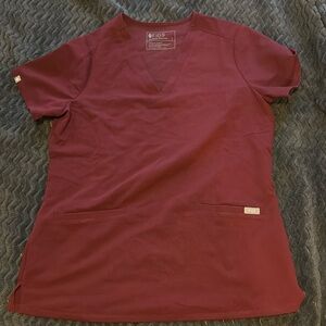 Figs Burgundy Casma Scrub Top